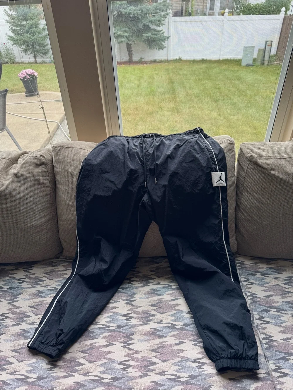Jordan Black Windbreaker Jacket with Matching Joggers SET